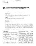 Báo cáo hóa học: MAC Protocols for Optimal Information Retrieval Pattern in Sensor Networks with Mobile Access