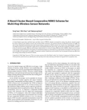 Báo cáo hóa học: A Novel Cluster-Based Cooperative MIMO Scheme for Multi-Hop Wireless Sensor Networks