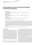 Báo cáo hóa học: A New Strategy to Improve Proactive Route Updates in Mobile Ad Hoc Networks