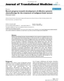 báo cáo hóa học: Recent progress towards development of effective systemic chemotherapy for the treatment of malignant brain tumors