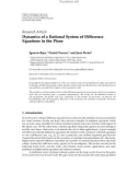 Báo cáo hóa học: Research Article Dynamics of a Rational System of Difference Equations in the Plane