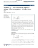 Báo cáo hóa học: Dynamics of a two-dimensional system of rational difference equations of Leslie–Gower type