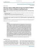 Báo cáo y học: Microarray Analysis of Differential Gene Expression Profile in Peripheral Blood Cells of Patients with Human Essential Hypertension