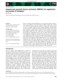 Báo cáo khoa học: Hepatocyte growth factor activator (HGFA): its regulation by protein C inhibitor