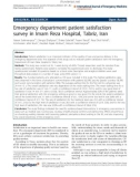 Báo cáo hóa học: Emergency department patient satisfaction survey in Imam Reza Hospital, Tabriz, Iran