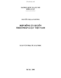 Luận văn Thạc sĩ Luật học: Hợp đồng uỷ quyền theo pháp luật Việt Nam