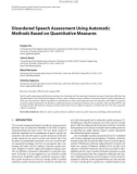 Báo cáo hóa học: Disordered Speech Assessment Using Automatic Methods Based on Quantitative Measures