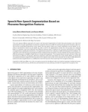 Báo cáo hóa học: Speech/Non-Speech Segmentation Based on Phoneme Recognition Features