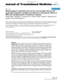 báo cáo hóa học: Retinal pigment epithelial cells secrete neurotrophic factors and synthesize dopamine: possible contribution to therapeutic effects of RPE cell transplantation in Parkinson's disease