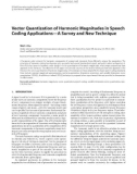 Báo cáo hóa học: Vector Quantization of Harmonic Magnitudes in Speech Coding Applications—A Survey and New Technique