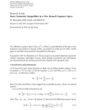 Báo cáo hóa học: Research Article Some Geometric Inequalities in a New Banach Sequence Space