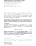 Báo cáo hóa học: REPRESENTATION OF SOLUTIONS OF LINEAR DISCRETE SYSTEMS WITH CONSTANT COEFFICIENTS AND PURE DELAY