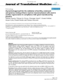 báo cáo hóa học: A practical approach for the validation of sterility, endotoxin and potency testing of bone marrow mononucleated cells used in cardiac regeneration in compliance with good manufacturing practice