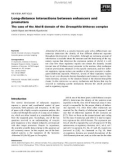 Báo cáo khoa học: Long-distance interactions between enhancers and promoters The case of the Abd-B domain of the Drosophila bithorax complex