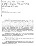 Báo cáo: Định khuôn xã hội về nghề giáo viên ngày nay ở các nhóm sinh viên sư phạm và ngoài sư phạm