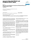 Báo cáo y học: Editorial on participating in the Journal of Brachial Plexus and Peripheral Nerve Injur