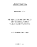 Luận án Tiến sĩ Toán học: Về tập xác định duy nhất cho hàm phân hình và đạo hàm của chúng