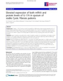 Báo cáo y học: Elevated expression of both mRNA and protein levels of IL-17A in sputum of stable Cystic Fibrosis patients