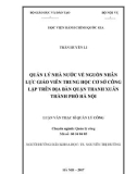 Tóm tắt Luận văn thạc sĩ Quản lý công: Quản lý nhà nước về nguồn nhân lực giáo viên trung học cơ sở công lập trên địa bàn quận Thanh Xuân, thành phố Hà Nội