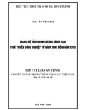 Tóm tắt Luận án tiến sĩ Lịch sử: Đảng bộ tỉnh Bình Dương lãnh đạo phát triển công nghiệp từ năm 1997 đến năm 2015