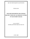 Luận án Tiến sĩ: Đảng bộ Thành phố Hà Nội lãnh đạo bảo tồn và phát huy giá trị di sản văn hóa từ năm 1998 đến năm 2014