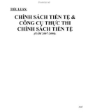 Chính sách tiền tệ và công cụ thực thi chính sách tiền tệ (2007-2009)