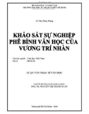 Luận văn Thạc sĩ Văn học: Khảo sát sự nghiệp phê bình Văn học của Vương Trí Nhàn