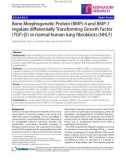 Báo cáo y học: Bone Morphogenetic Protein (BMP)-4 and BMP-7 regulate differentially Transforming Growth Factor (TGF)-β1 in normal human lung fibroblasts (NHLF)