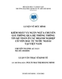 Luận văn Thạc sĩ Kinh tế: Kiểm soát và ngăn ngừa chuyển giá thông qua hệ thống thông tin kế toán ở các doanh nghiệp có vốn đầu tư nước ngoài tại Việt Nam