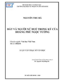 Luận văn Thạc sĩ Văn học: Đất và người xứ Huế trong ký của Hoàng Phủ Ngọc Tường