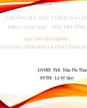 Bài thuyết trình: Quản lí chất thải rắn và chất thải nguy hại