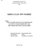 Khóa luận tốt nghiệp: Nâng cao hiệu quả sản xuất kinh doanh tại Công ty Trách nhiệm hữu hạn Một thành viên Nước sạch Hà Đông