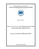 Luận văn Thạc sĩ Chính sách công: Nâng cao năng lực cạnh tranh Tỉnh Quảng Ninh theo hướng phát triển bền vững