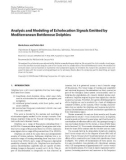 Báo cáo hóa học: Analysis and Modeling of Echolocation Signals Emitted by Mediterranean Bottlenose Dolphins