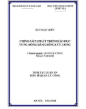 Tóm tắt luận án Tiến sĩ Quản lý công: Chính sách phát triển giáo dục vùng đồng bằng Sông Cửu Long