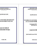 Luận án Tiến sĩ Kinh tế: Tác động của xuất khẩu lên năng suất của các doanh nghiệp ở Việt Nam