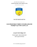 Luận văn Thạc sĩ: Giải pháp phát triển văn hóa doanh nghiệp tại VNPT Long An