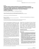 Báo cáo y học: Carotid intima-media thickness and endothelial function: useful surrogate markers for establishing cardiovascular risk in patients