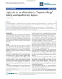 Báo cáo y học: Lepirudin as an alternative to 'heparin allergy' during cardiopulmonary bypas