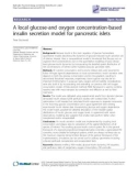 Báo cáo y học: A local glucose-and oxygen concentration-based insulin secretion model for pancreatic islets Peter Buchwald