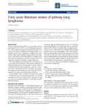 Báo cáo y học: Forty years literature review of primary lung lymphoma