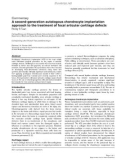 Báo cáo y học: A second-generation autologous chondrocyte implantation approach to the treatment of focal articular cartilage defects