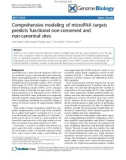 Báo cáo y học: Comprehensive modeling of microRNA targets predicts functional non-conserved and non-canonical sites