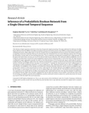 Báo cáo hóa học: Research Article Inference of a Probabilistic Boolean Network from a Single Observed Temporal Sequence