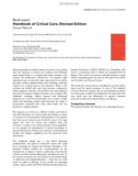 Báo cáo khoa học: Handbook of Critical Care, Revised Edition