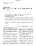 Báo cáo hóa học: Research Article A Semi-Continuous State-Transition Probability HMM-Based Voice Activity Detector