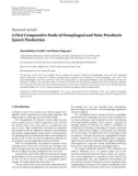 Báo cáo hóa học: Research Article A First Comparative Study of Oesophageal and Voice Prosthesis Speech Production