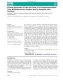 Báo cáo khoa học: Crystal structures of the apo form of b-fructofuranosidase from Biﬁdobacterium longum and its complex with fructose