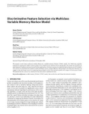 Báo cáo hóa học: Discriminative Feature Selection via Multiclass Variable Memory Markov Model