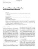 Báo cáo hóa học: Automatic Decentralized Clustering for Wireless Sensor Networks